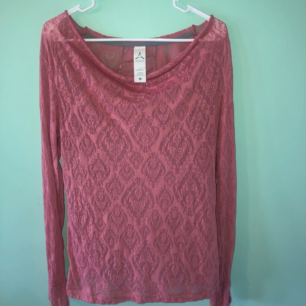 Pink Lace Long Sleeve Shirt